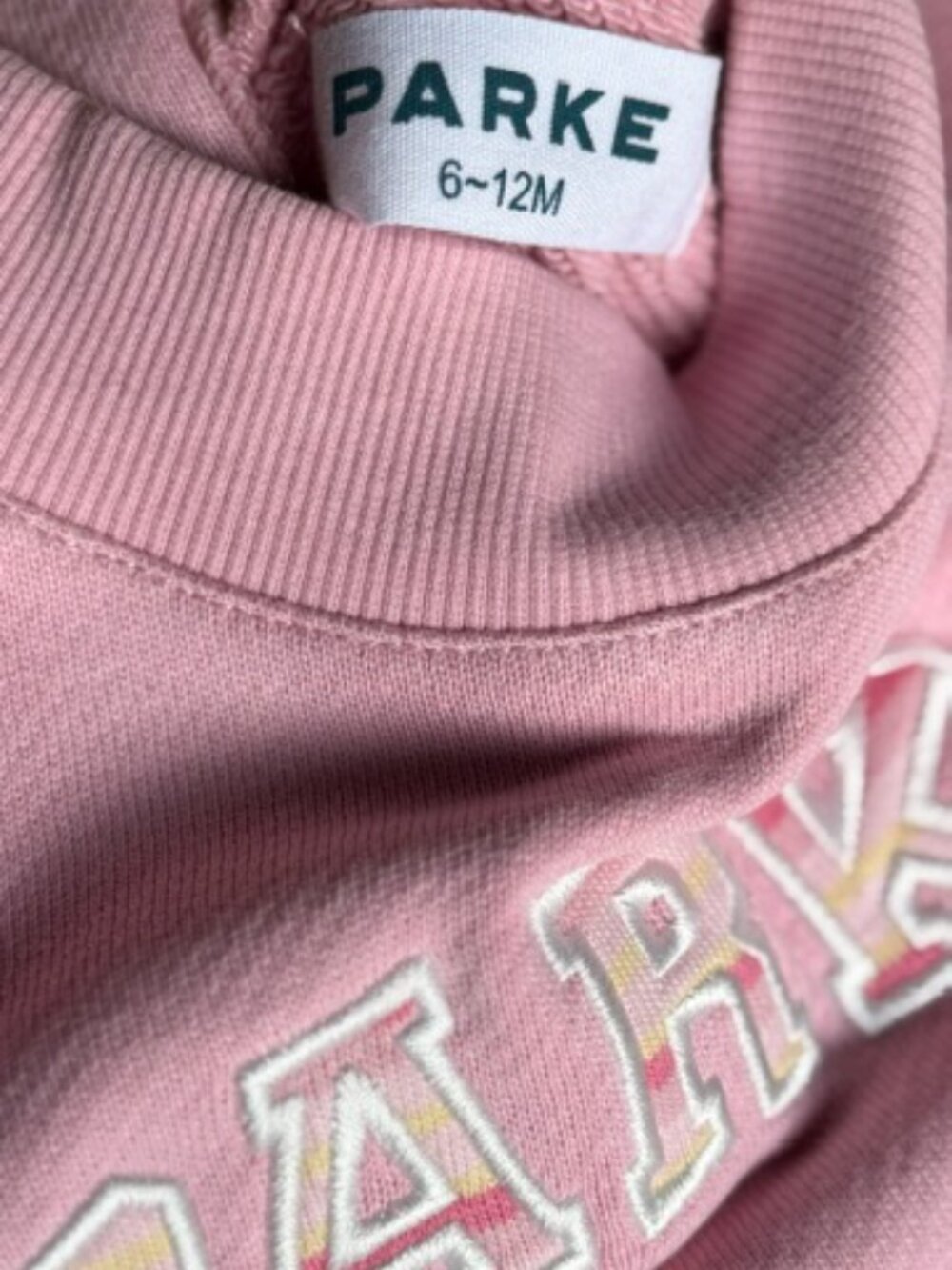 NWT Parke Sweetpea Kids Baby Varsity Mockneck 6-12M Heritage It's a Girl - Picture 4 of 10